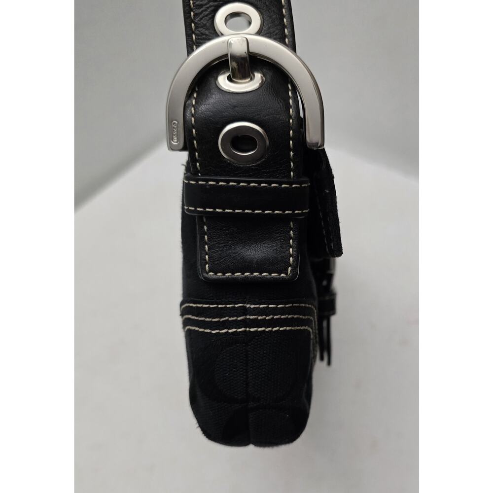 COACH Y2k Vintage Black Jacquard Soho Shoulder Top Handle Handbag 6280 EUC - Picture 9 of 14